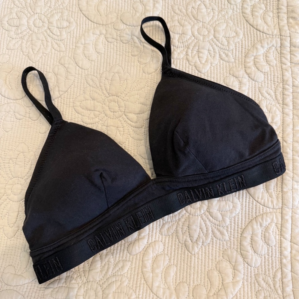 Calvin Klein Black Bralette Large Cotton